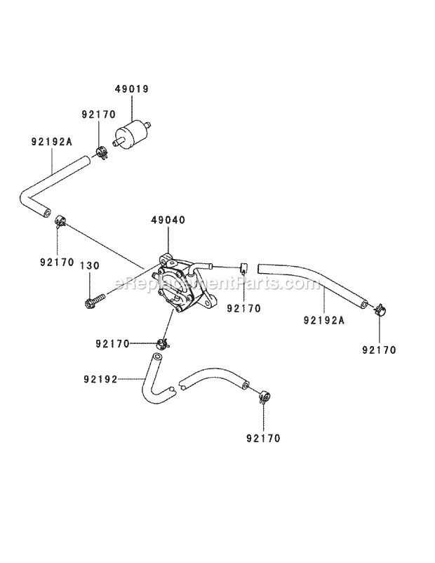 Fx1000v-As00 Fuel Tank Fuel Valve Diagram and Parts List for M72-KW 53AI8CTZ750 Cub Cadet Sprayer